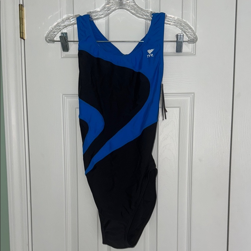 TYR Eco-Friendly Maxfit Swimsuit in Black and Blue